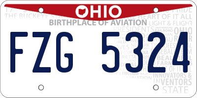 OH license plate FZG5324