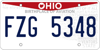 OH license plate FZG5348
