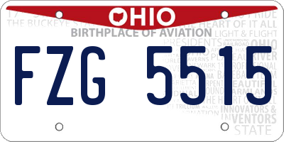OH license plate FZG5515