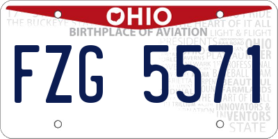 OH license plate FZG5571