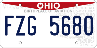 OH license plate FZG5680