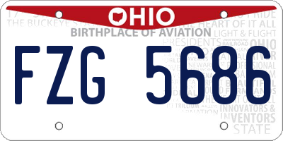 OH license plate FZG5686