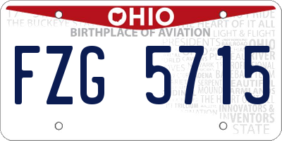 OH license plate FZG5715