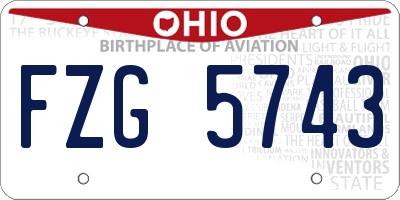 OH license plate FZG5743