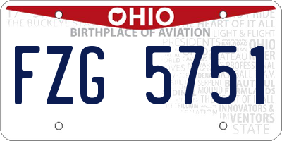 OH license plate FZG5751