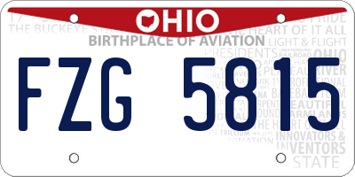 OH license plate FZG5815