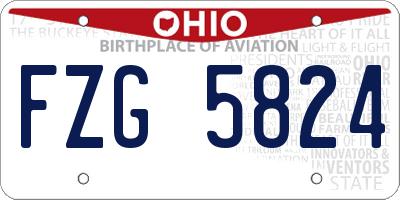 OH license plate FZG5824