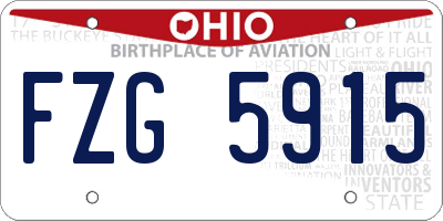 OH license plate FZG5915