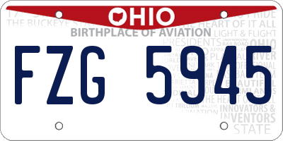 OH license plate FZG5945