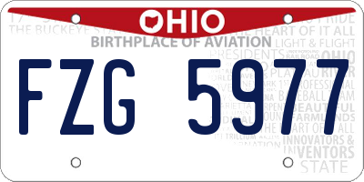 OH license plate FZG5977