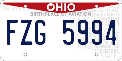 OH license plate FZG5994