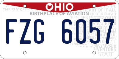 OH license plate FZG6057
