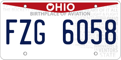 OH license plate FZG6058