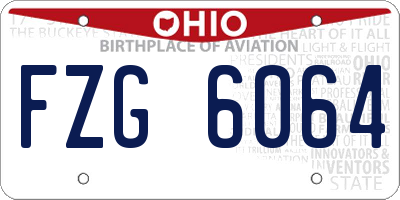 OH license plate FZG6064