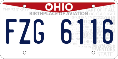 OH license plate FZG6116