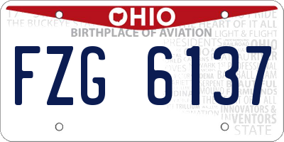 OH license plate FZG6137