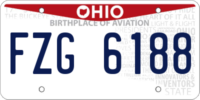 OH license plate FZG6188