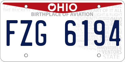 OH license plate FZG6194