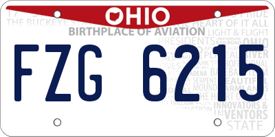 OH license plate FZG6215