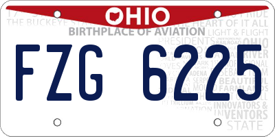 OH license plate FZG6225