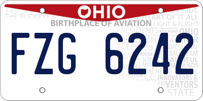 OH license plate FZG6242