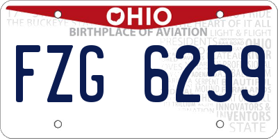 OH license plate FZG6259
