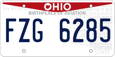 OH license plate FZG6285