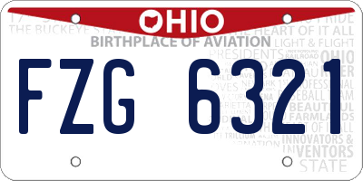 OH license plate FZG6321