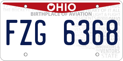 OH license plate FZG6368