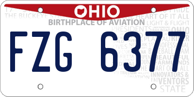 OH license plate FZG6377