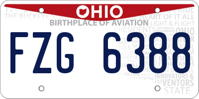 OH license plate FZG6388