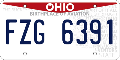 OH license plate FZG6391