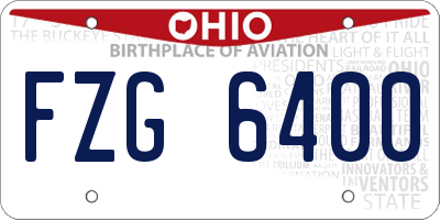 OH license plate FZG6400