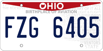 OH license plate FZG6405