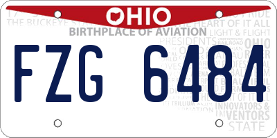 OH license plate FZG6484