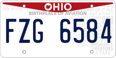 OH license plate FZG6584