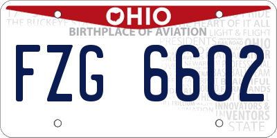 OH license plate FZG6602