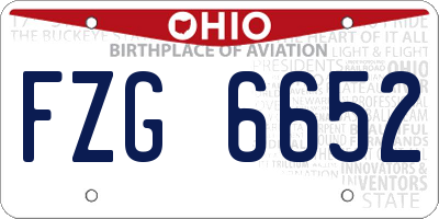 OH license plate FZG6652