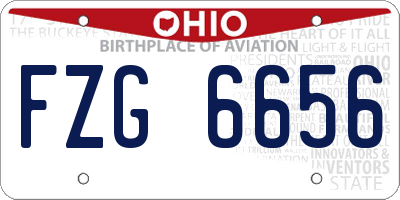 OH license plate FZG6656