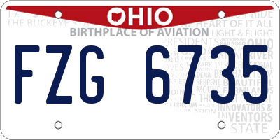 OH license plate FZG6735