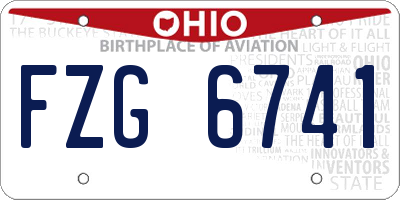 OH license plate FZG6741
