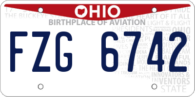 OH license plate FZG6742