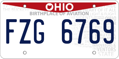 OH license plate FZG6769