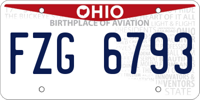 OH license plate FZG6793