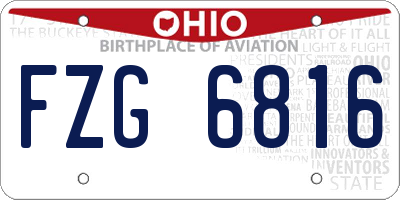 OH license plate FZG6816