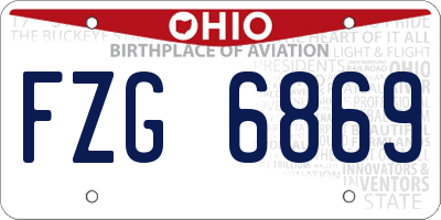 OH license plate FZG6869