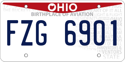 OH license plate FZG6901