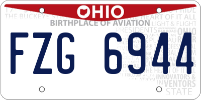 OH license plate FZG6944