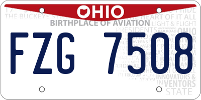 OH license plate FZG7508
