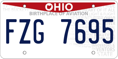 OH license plate FZG7695